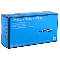 Pirštinės latekso nesterilios M N100 be pudros