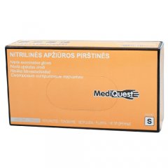 MediQuest medicininės nitrilinės pirštinės be pudros (S dydis), N100