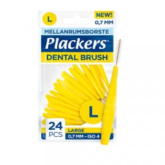 PLACKERS tarpdančių šepetėliai DENTAL BRUSH, L, 0,7 mm N24