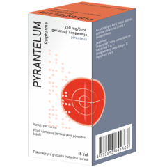 Antiparazitinis vaistas PYRANTELUM POLPHARMA 250mg/5ml, 15 ml