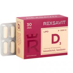 Liposominis vitaminas D3 2000, TV REXSAVIT LIPO, 30 kaps.