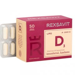 Liposominis vitaminas D3 2000, TV REXSAVIT LIPO, 50 kaps.