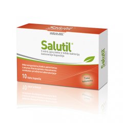 Probiotikai SALUTIL (5 mlrd. gyvų lakto ir bifido bakterijų), 10 kaps.