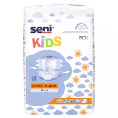 Sauskelnės vaikams SENI KIDS JUNIOR SUPER(Premium) 20kg, 30 vnt,