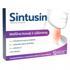Sintusin čiulpiamosios pastilės juodųjų serbentų skonio N12
