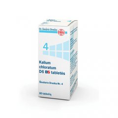 Šiuslerio Druska Nr.4, Kalium chloratum D6 BS 250mg tabletės N80