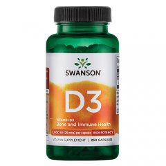Swanson vitamino D3 1000TV kapsulės, N250