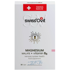 Magnio malatas ir vitaminas B6 SWISSOVIT, 30 kaps.
