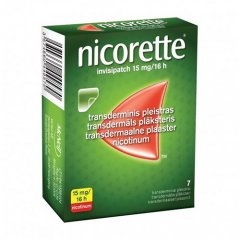 Nicorette invisipatch 15mg/16val. transderminis pleistras N7