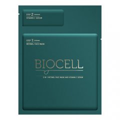 Biocell 2 in 1 retinolio veido kaukė ir vitamino C serumas N1