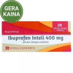 Ibuprofen Inteli 400mg plėvele dengtos tabletės, 20 tab.
