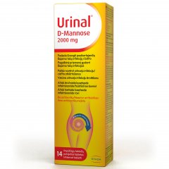Šlapimo sistemai URINAL D-MANNOSE 2000mg, 14 tab.