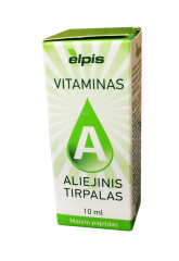 Vitamino A (retinolio acetato),  3.44 % aliejinis tirpalas, 10 ml