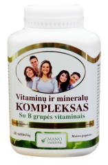 Mano vaistinė vitaminų ir mineralų kompleksas su B grupės vitaminais, N60 