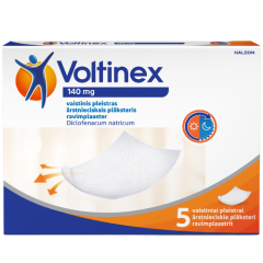 Pleistrai skausmui malšinti VOLTINEX 140mg, 5 vnt
