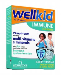 Vitaminų, mineralų ir omega-3 kompleksas vaiko imunitetui WELLKID IMMUNE, 30 tab.