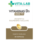 Vitaminas D3 4000 TV ELEVITA VITA-LAB, 30 tablečių