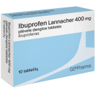 Skausmui malšinti IBUPROFEN LANNACHER 400 mg, 10 plėvele dengtų tablečių