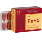 Geležis + vitaminas C REXSAVIT LIPO, 30 kaps.