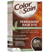 Pažeistiems ir silpniems plaukams. Tinka besilaukiančioms, žindančioms Ilgalaikiai plaukų dažai COLOR & SOIN, tamsi blondinė (6N), 135 ml | Mano Vaistinė Pažeistiems ir silpniems plaukams. Tinka besilaukiančioms, žindančioms Ilgalaikiai plaukų dažai COLOR & SOIN, tamsi blondinė (6N), 135 ml | Mano Vaistinė