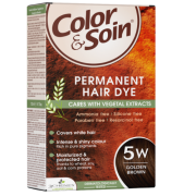 Pažeistiems ir silpniems plaukams. Tinka besilaukiančioms, žindančioms Ilgalaikiai plaukų dažai COLOR & SOIN, auksinė ruda (5W), 135 ml | Mano Vaistinė