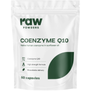 Padeda apsaugoti ląsteles nuo oksidacinės pažaidos Kofermentas Q10 RAW POWDERS 100 mg, 60 kaps. | Mano Vaistinė