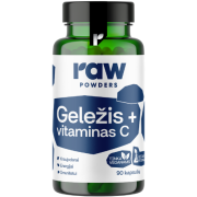 Sudėtyje geležies bisglicinatas Geležis ir Vitaminas C BIOACTIVE RAW POWDERS, 90 kaps. | Mano Vaistinė