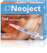 Švirkštai Neoject ST 1 ml švirkštai su adata 27G, N100 | Mano Vaistinė Švirkštai Neoject ST 1 ml švirkštai su adata 27G, N100 | Mano Vaistinė
