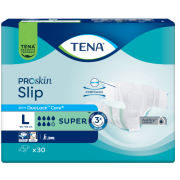 Skirtos naudoti esant sunkiam šlapimo nelaikymui Anatominės sauskelnės TENA SLIP SUPER L, 30 vnt. | Mano Vaistinė
