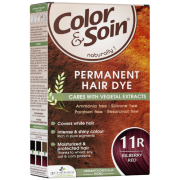 Pažeistiems ir silpniems plaukams. Tinka besilaukiančioms, žindančioms Ilgalaikiai plaukų dažai COLOR & SOIN, mėlynių raudoni (11R), 135 ml | Mano Vaistinė