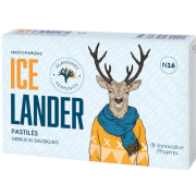 Maisto papildas gerklei su saldikliais Miinkštosios pastilės skaudančiai gerklei ICELANDER 16 pastilių | Mano Vaistinė