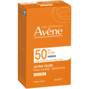 Greitai susigeria ir nepalieka riebumo, lipnumo ar balto sluoksnio ant odos Apsauginis veido fluidas nuo saulės AVENE SUN INVISIBLE SPF50+, 50 ml | Mano Vaistinė