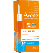 Padeda palaikyti odos drėgmės balansą ir apsaugo nuo saulės sukeliamo odos išsausėjimo Drėkinamasis serumas AVENE ULTRA SERUM SPF50+, 30 ml | Mano Vaistinė