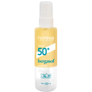 Padeda efektyviai apsaugoti odą nuo žalingo aplinkos poveikio ir fotosenėjimo Apsauginis purškiamas vanduo nuo saulės NOREVA BERGASOL SPF50+, 150 ml | Mano Vaistinė