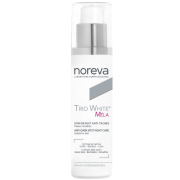 Padeda mažinti pigmentinių dėmių matomumą, skaistina ir intensyviai drėkina odą Naktinis veido kremas pigmentuotai odai NOREVA TRIO WHITE MELA, 50 ml | Mano Vaistinė