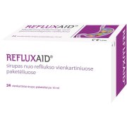 Gastroezofaginio refliukso simptomų, rėmens malšinimui Sirupas vienkartiniuose paketėliuose REFLUXAID, 10 ml, 24 vnt. | Mano Vaistinė