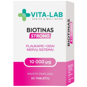 Maisto papildas VITA-LAB BIOTINAS STRONG 10000 µg, N30 | Mano Vaistinė