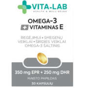 Maisto papildas ELEVITA VITA-LAB  OMEGA - 3 + VITAMINAS E, N30 | Mano Vaistinė