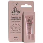 Aliejus lūpoms suteikia itin žvilgantį, spindinti efektą Lūpų aliejus su atspalviu DR. PAWPAW NUDE POUT, 8 ml | Mano Vaistinė