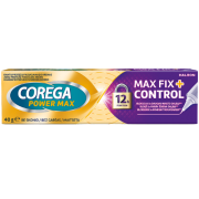 Fiksuojamasis kremas dantų protezams COREGA MAX FIXATION + CONTROL, 40 g | Mano Vaistinė