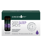 Apynių spurgų, melisų lapų, pasiflorų žiedų ekstraktai Kompleksas su melatoninu giliam miegui GREENIFY DEEP SLEEP SHOTS, 10 but. | Mano Vaistinė