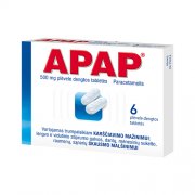 Lengvo ar vidutinio stiprumo skausmo, karščiavimo malšinimui Skausmui, karščiavimui APAP 500 mg, 6 tab. | Mano Vaistinė Lengvo ar vidutinio stiprumo skausmo, karščiavimo malšinimui Skausmui, karščiavimui APAP 500 mg, 6 tab. | Mano Vaistinė