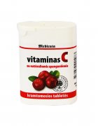 Vitamino C preparatas Askorbo rūgšties kramtomosios spanguolių skonio tabletės, N50 | Mano Vaistinė Vitamino C preparatas Askorbo rūgšties kramtomosios spanguolių skonio tabletės, N50 | Mano Vaistinė