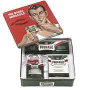 Gaivinančios eukalipto ir mentolio skutimosi priemones Vintažinis rinkinys skutimuisi PRORASO GINO, 1vnt. | Mano Vaistinė