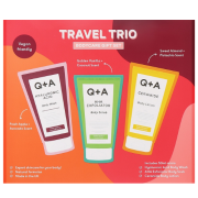 Rinkinyje prausiklis, šveitiklis, losjonas Kūno priežiūros priemonių rinkinys Q+A TRAVEL TRIO, 3x50ml. | Mano Vaistinė