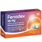 Lengvo ir vidutinio stiprumo skausmą malšinantis vaistas FENODEX 25 mg, 10 tabl. | Mano Vaistinė
