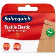 Lankstūs tekstiliniai pleistrai  Karpomi pleistrai SALVEQUICK TEXTILE ELASTIC, 75 cm | Mano Vaistinė