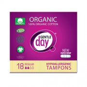 Ekologiškos medvilnės  Tamponai GENTLE DAY REGULAR, 18 vnt. | Mano Vaistinė Ekologiškos medvilnės  Tamponai GENTLE DAY REGULAR, 18 vnt. | Mano Vaistinė