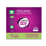 Ekologiškos medvilnės Tamponai GENTLE DAY SUPER, 18 vnt. | Mano Vaistinė Ekologiškos medvilnės Tamponai GENTLE DAY SUPER, 18 vnt. | Mano Vaistinė