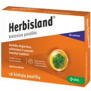 Gerklės dirginimui, užkimimui HERBISLAND, 16 pastilių | Mano Vaistinė